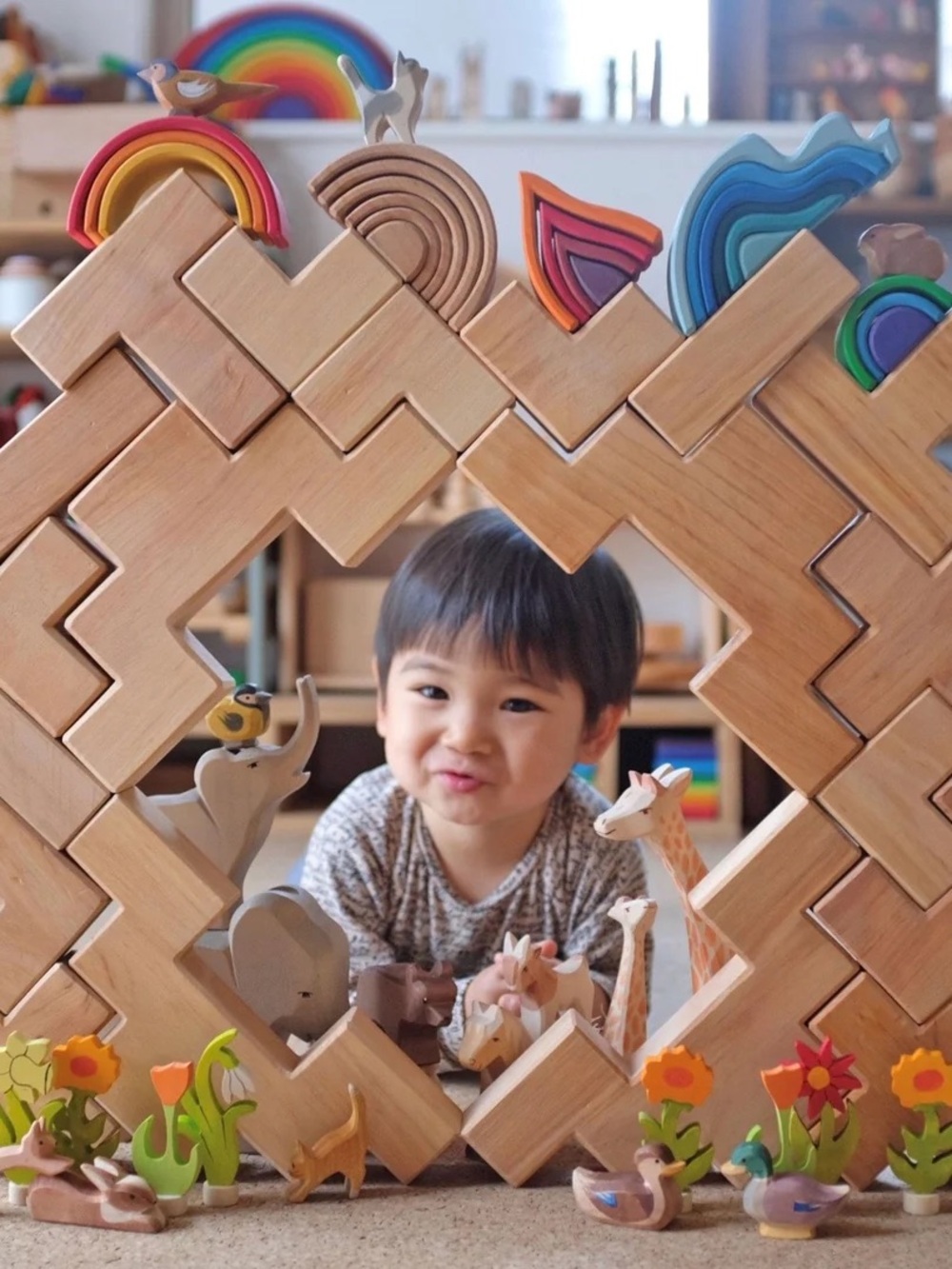 NWT Grimm's Building Set Natural Stairway